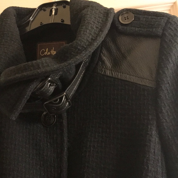 Wool leather trim coat - Picture 4 of 8